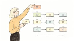 Stylish cartoon director overseeing neon AI motion graphics production line