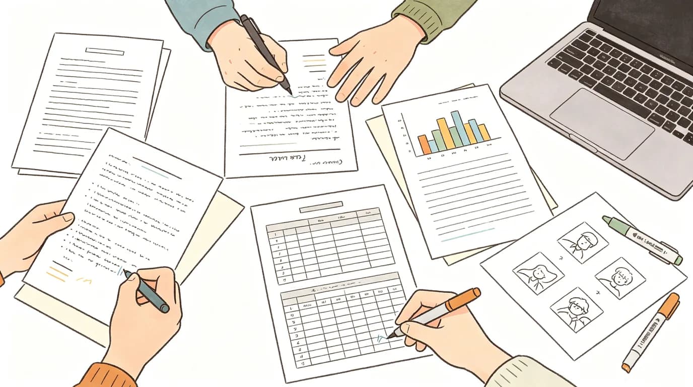 Cartoon content director ranking seven video maker tools on a large team dashboard