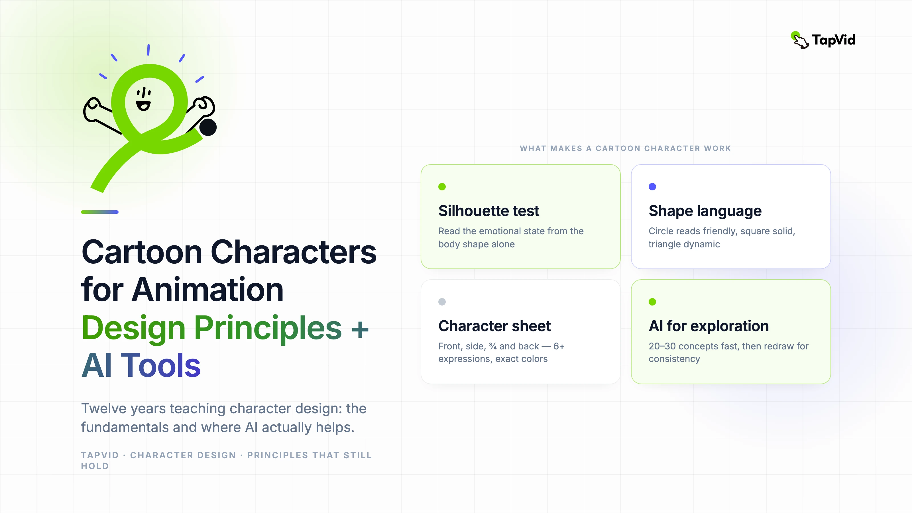 Cartoon Characters for Animation Design Principles + AI Tools