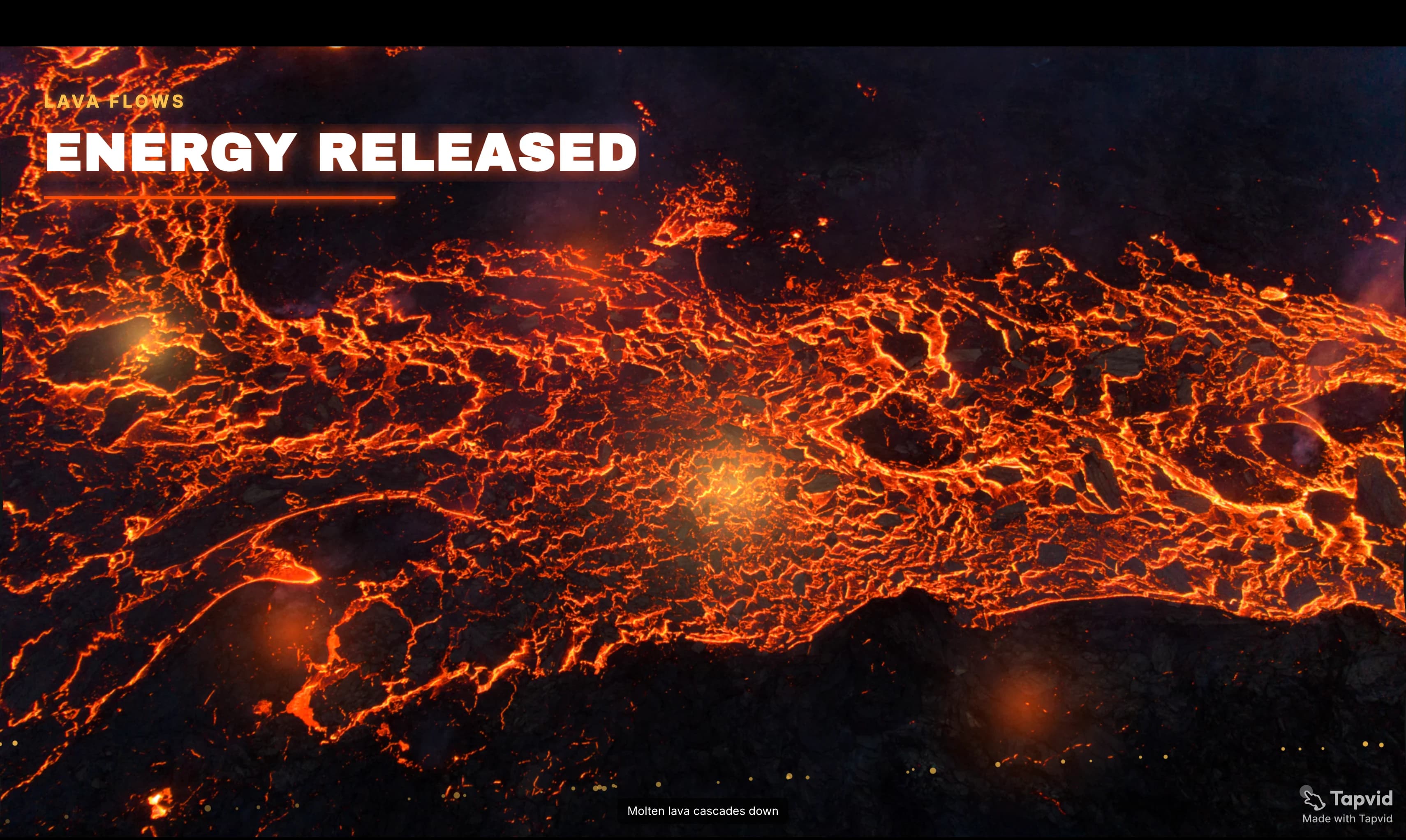 A TapVid frame of lava flowing across the ground