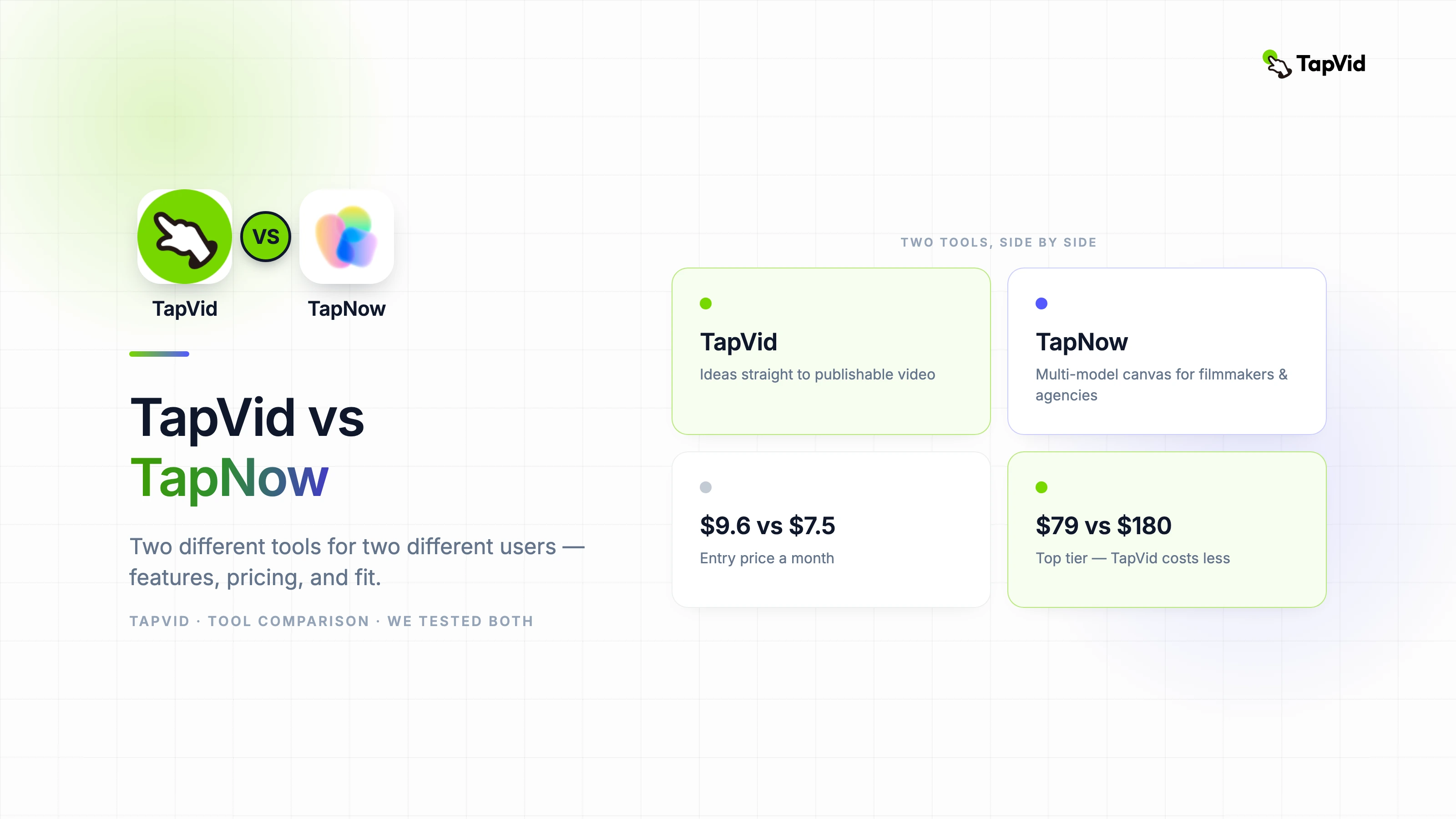 TapVid vs TapNow — two AI video tools for two different users, compared