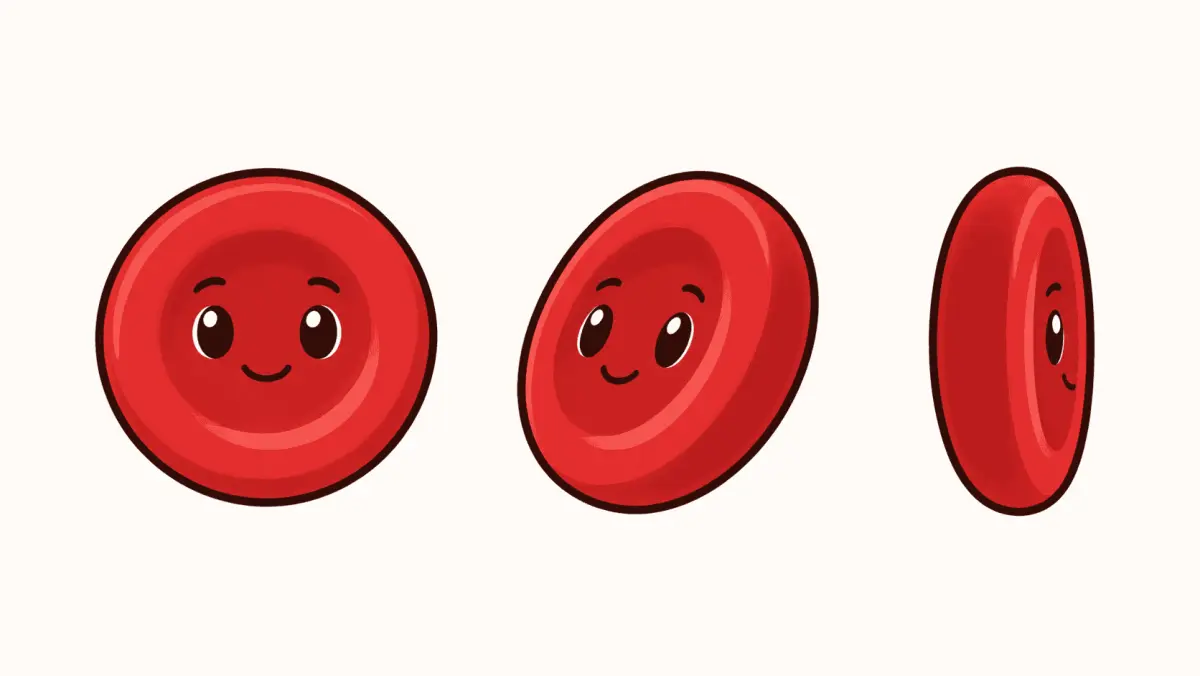Red blood cell character reference prepared for the AI animation video test