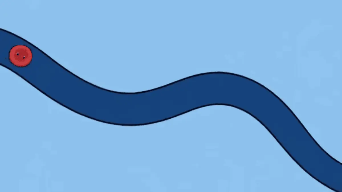 Seedance 2.5 animation opening with the red blood cell entering the blue vessel