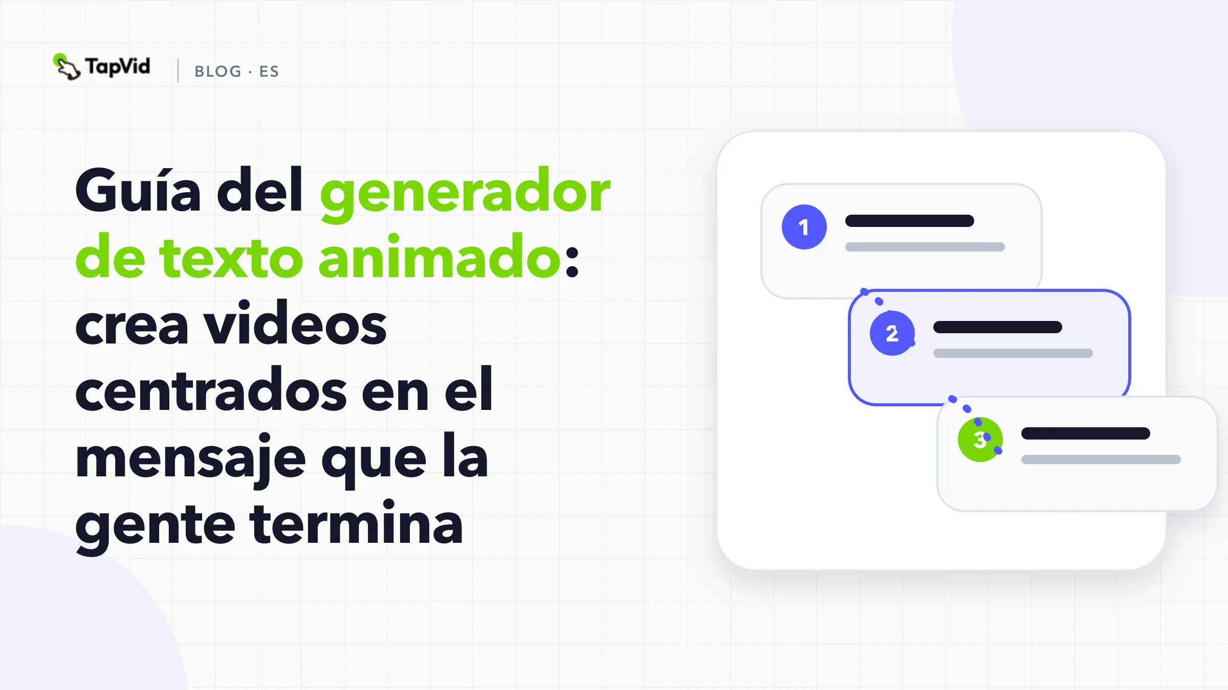 Generador de texto animado para videos guiados por el mensaje