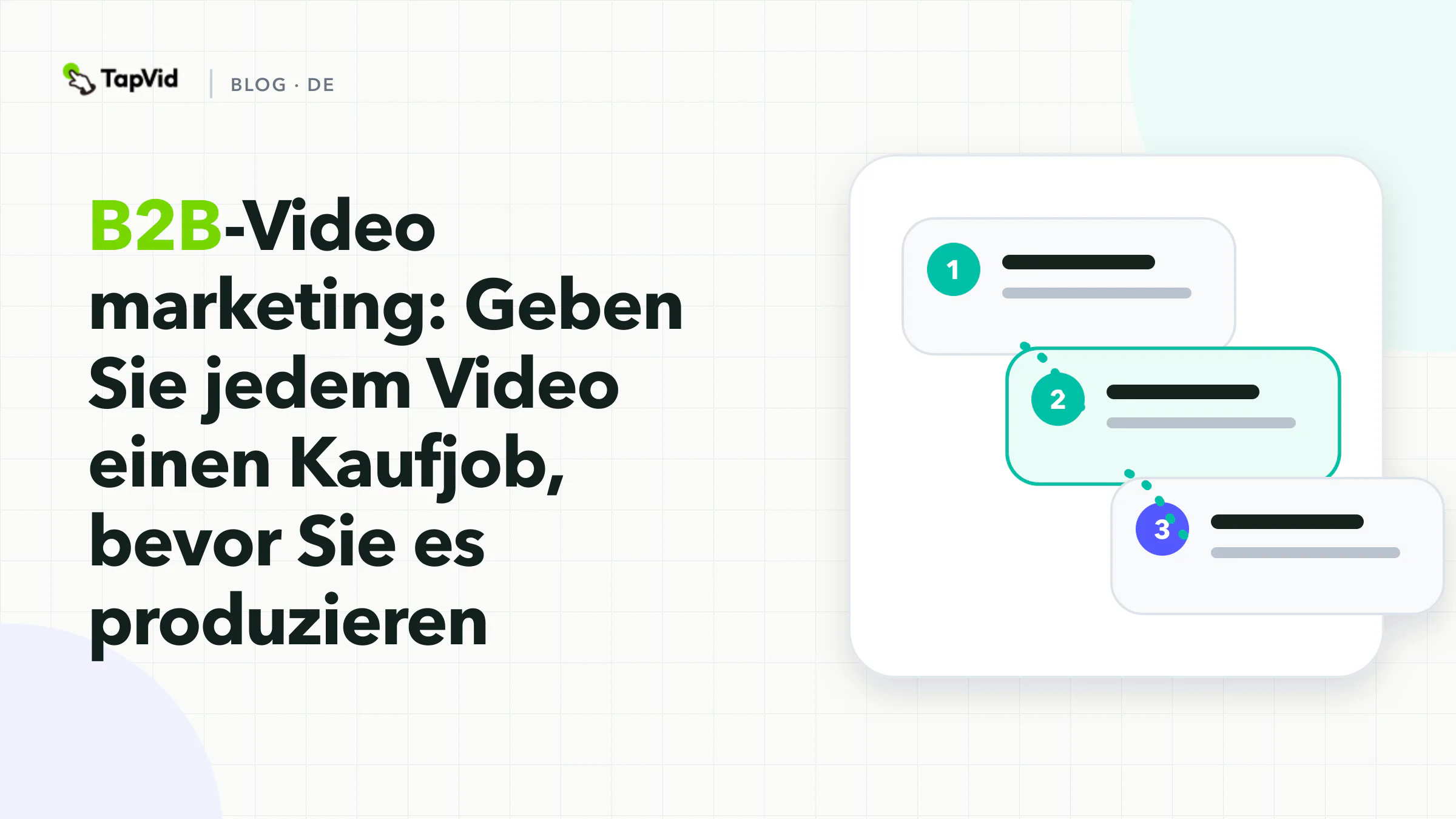 Committee-Job, Distribution-Surface und nächste Aktion als B2B-Videomarketing-Vertrag vor der Produktion