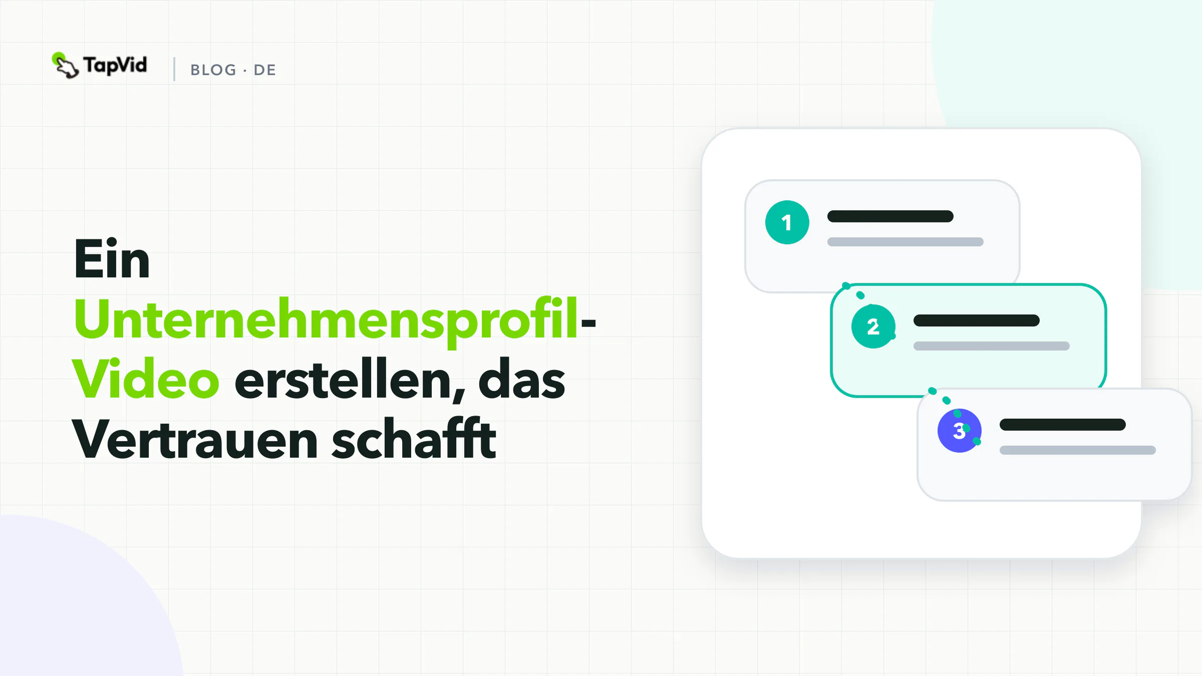 Leitfaden für Unternehmensprofil-Videos mit Aufgabe, Beleg und Handlung