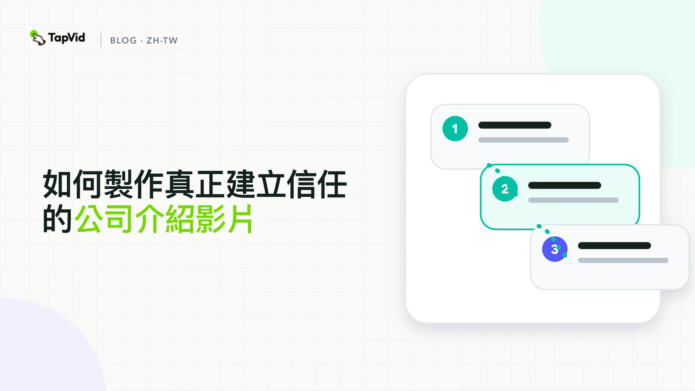 用任務、證據和行動構成的公司介紹影片指南