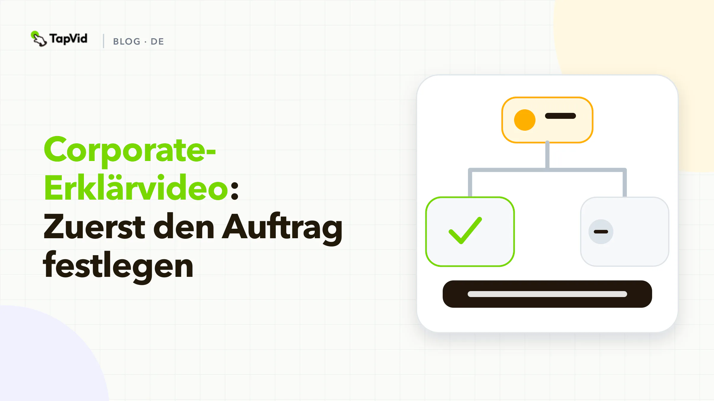 Entscheidungstitel für ein Corporate-Erklärvideo: zuerst den Auftrag wählen, dann nur diesen Schnitt briefen und produzieren.