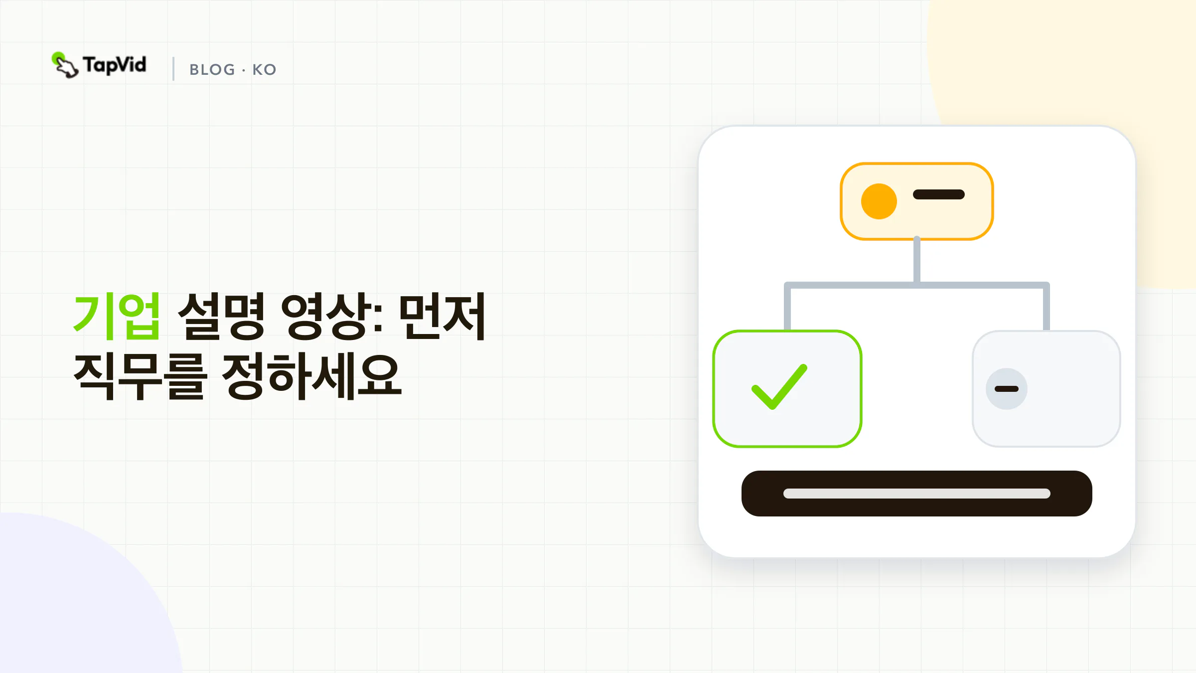 기업 설명 영상 결정 커버: 직무를 먼저 고른 뒤, 그 컷만 브리프하고 제작하세요.