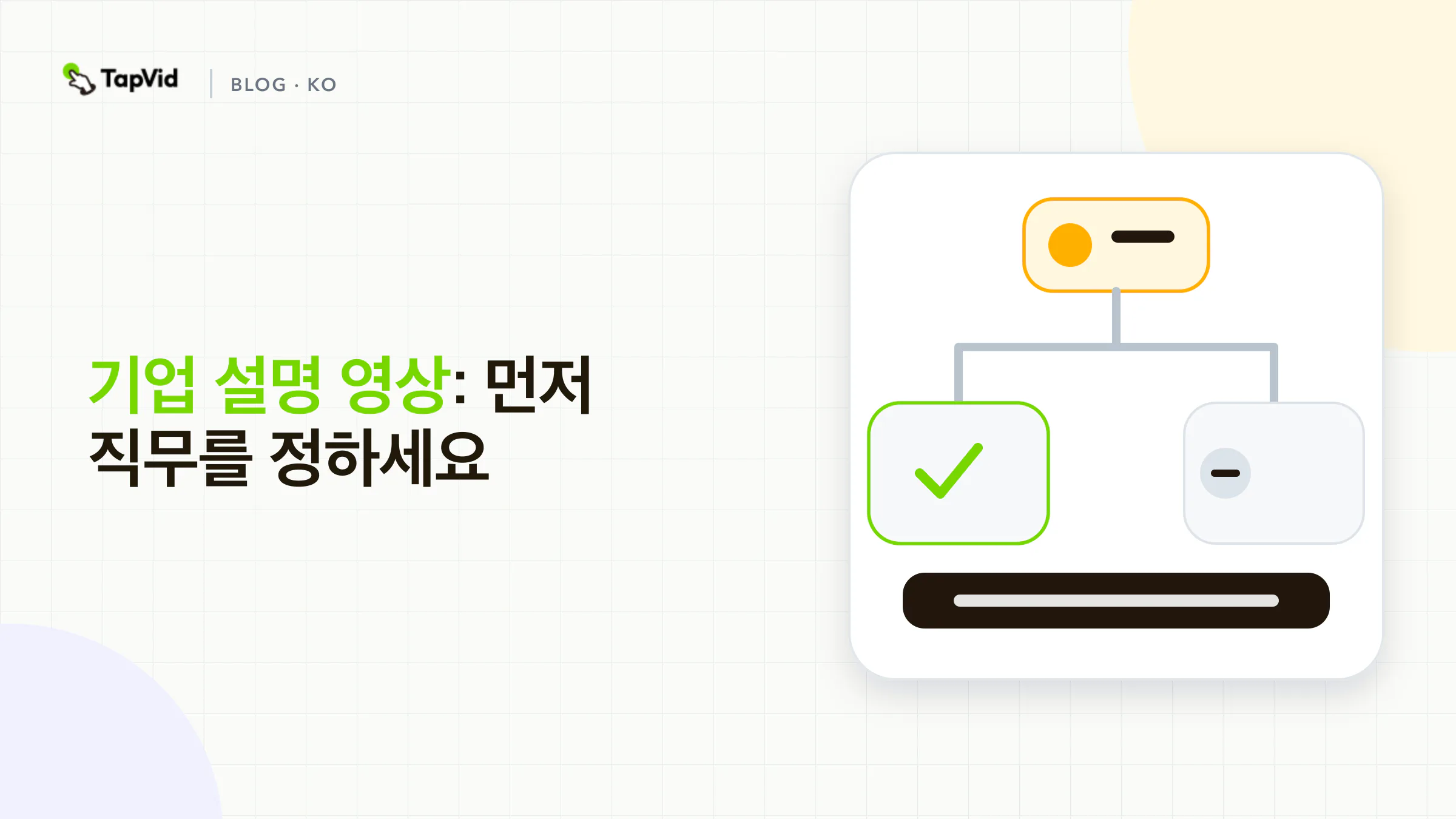 기업 설명 영상 결정 커버: 직무를 먼저 고른 뒤, 그 컷만 브리프하고 제작하세요.