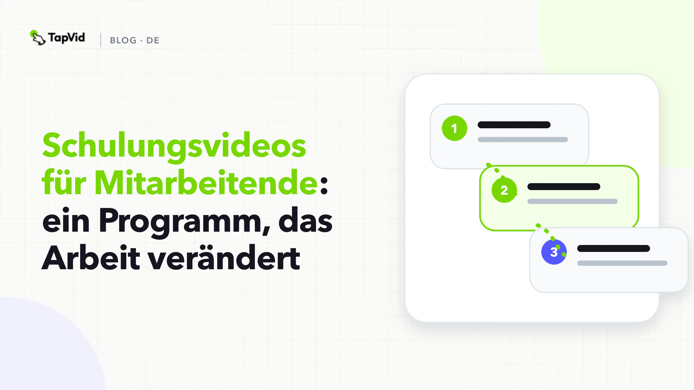 Programmleitfaden für Schulungsvideos mit einem fünfstufigen Betriebszyklus