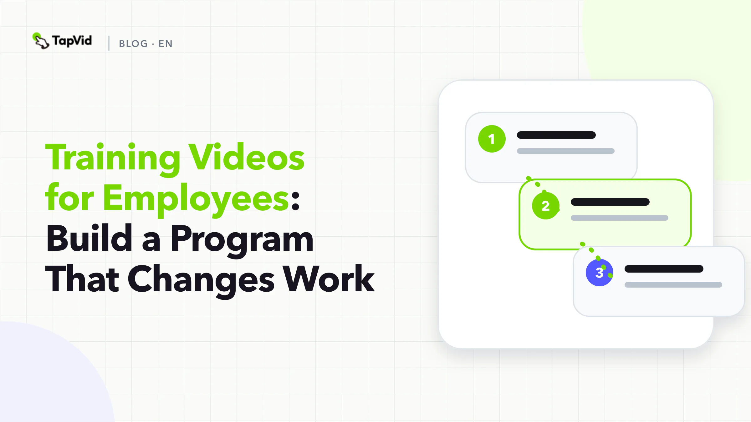 Training videos for employees program guide with a five-stage operating loop
