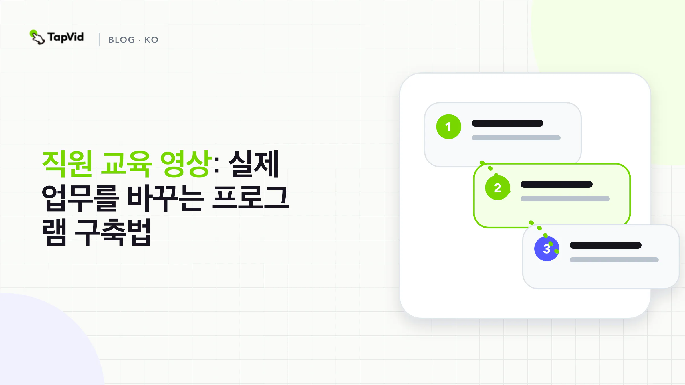 5단계 운영 루프가 포함된 직원 교육 영상 프로그램 가이드