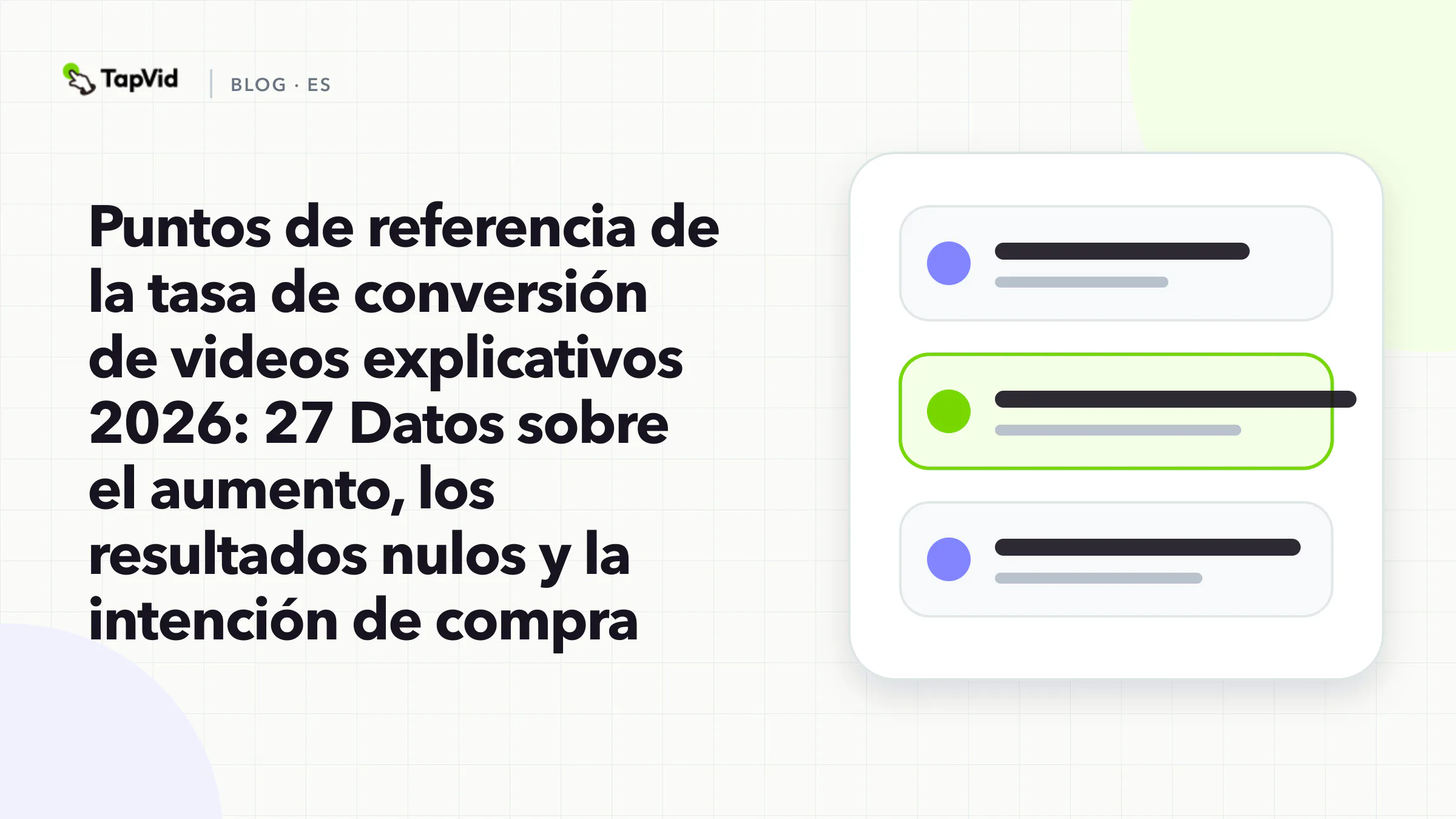 Benchmarks de conversión de videos explicativos 2026. Portada de visualización de datos basada en evidencia de TapVid.