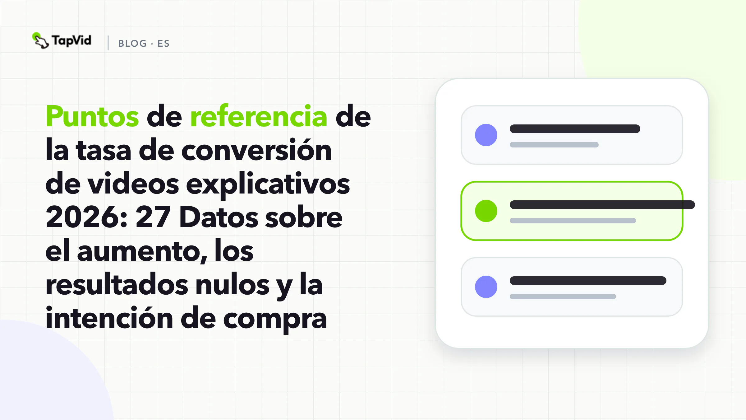 Benchmarks de conversión de videos explicativos 2026. Portada de visualización de datos basada en evidencia de TapVid.