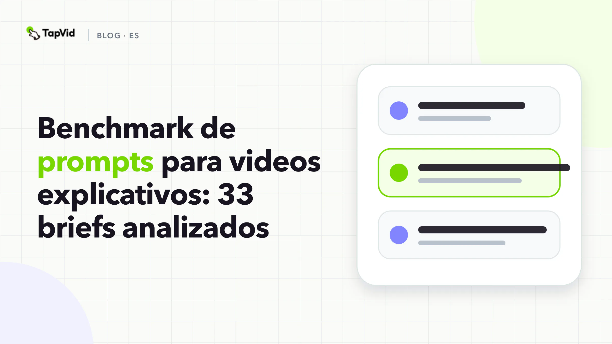 Benchmark de prompts para videos explicativos: 33 briefs analizados