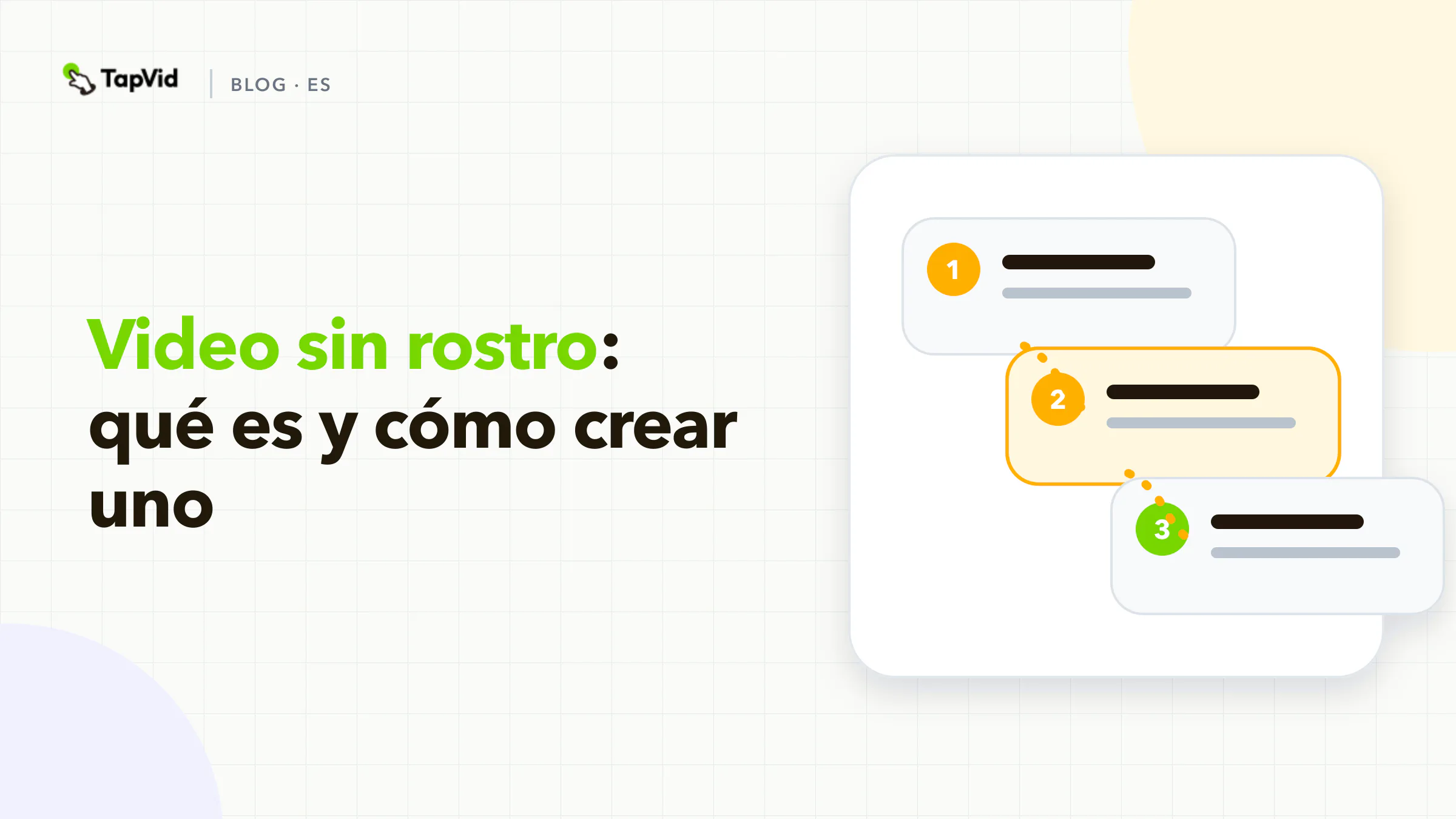 Guía de video sin rostro con fuentes, narración, motion graphics y edición por escena