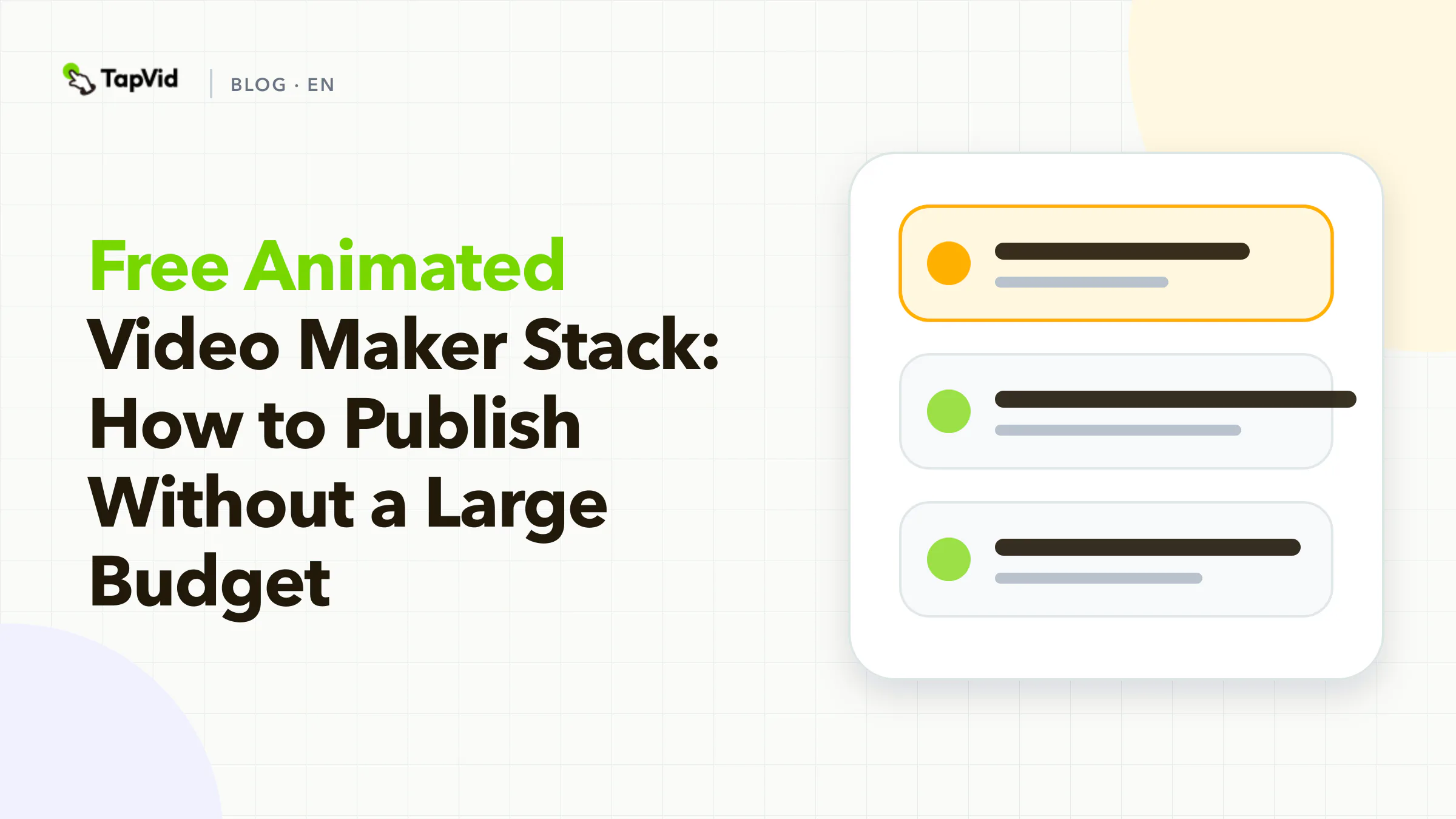 A free, no-cost stack to make and publish animated video, with TapVid