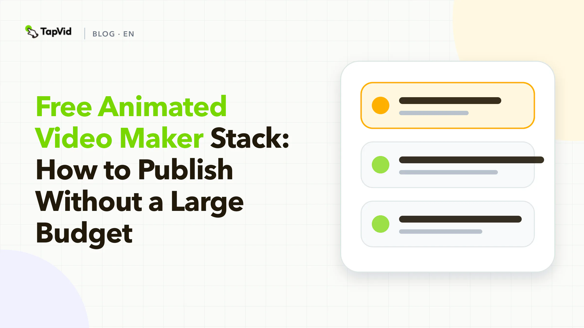 A free, no-cost stack to make and publish animated video, with TapVid