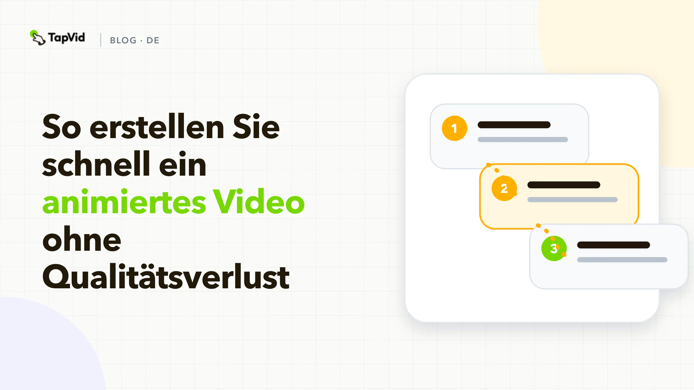 Mit TapVid schnell ein animiertes Video erstellen, ohne Qualität einzubüßen