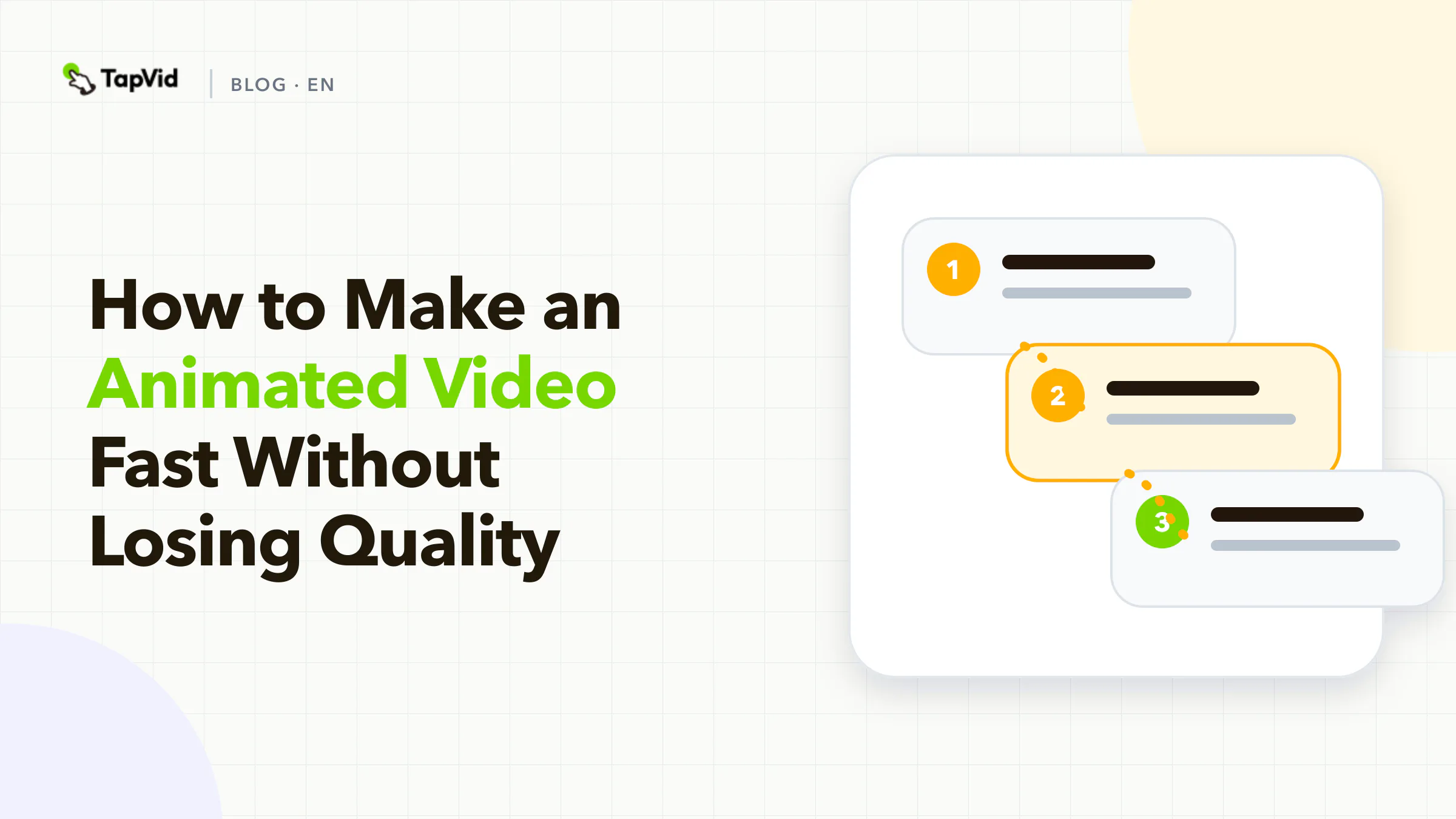 Make an animated video fast without losing quality, with TapVid