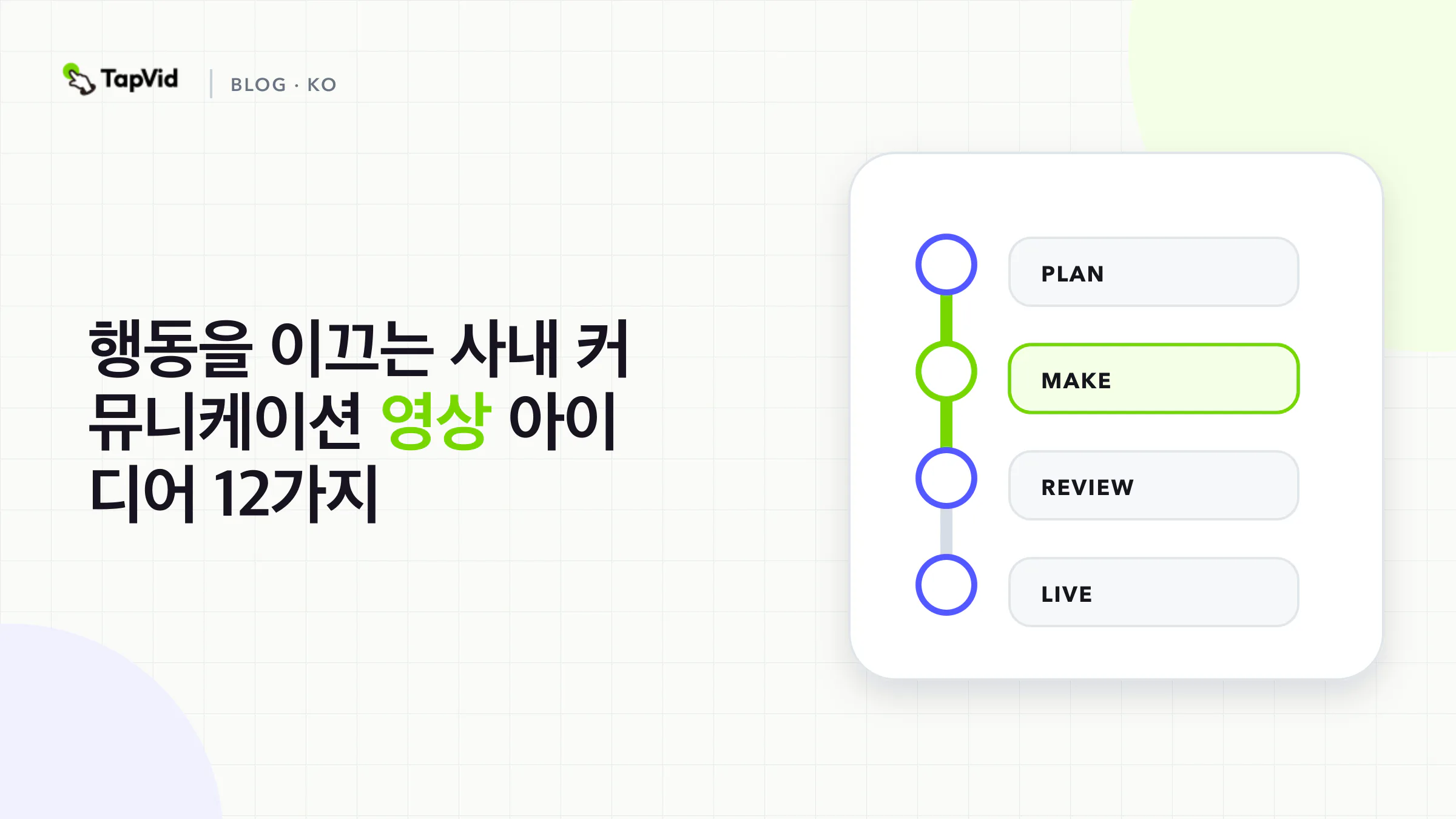 출처와 검토에서 행동과 배포까지 이어지는 사내 영상 계획