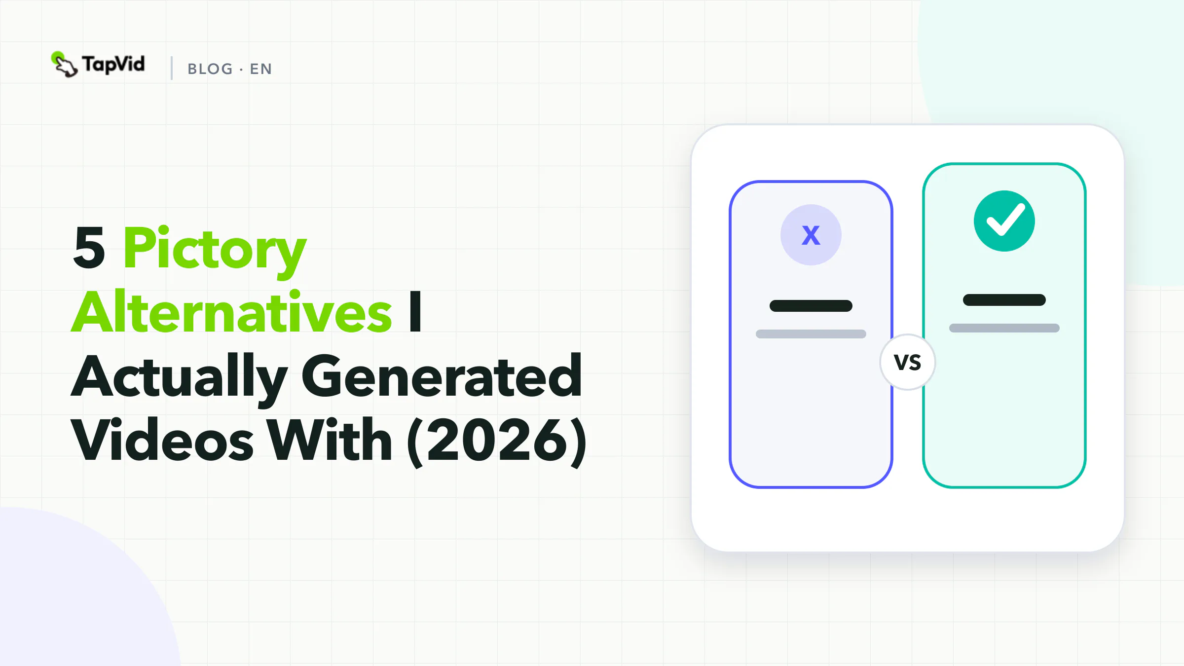 Five Pictory alternatives compared with completed generation tests