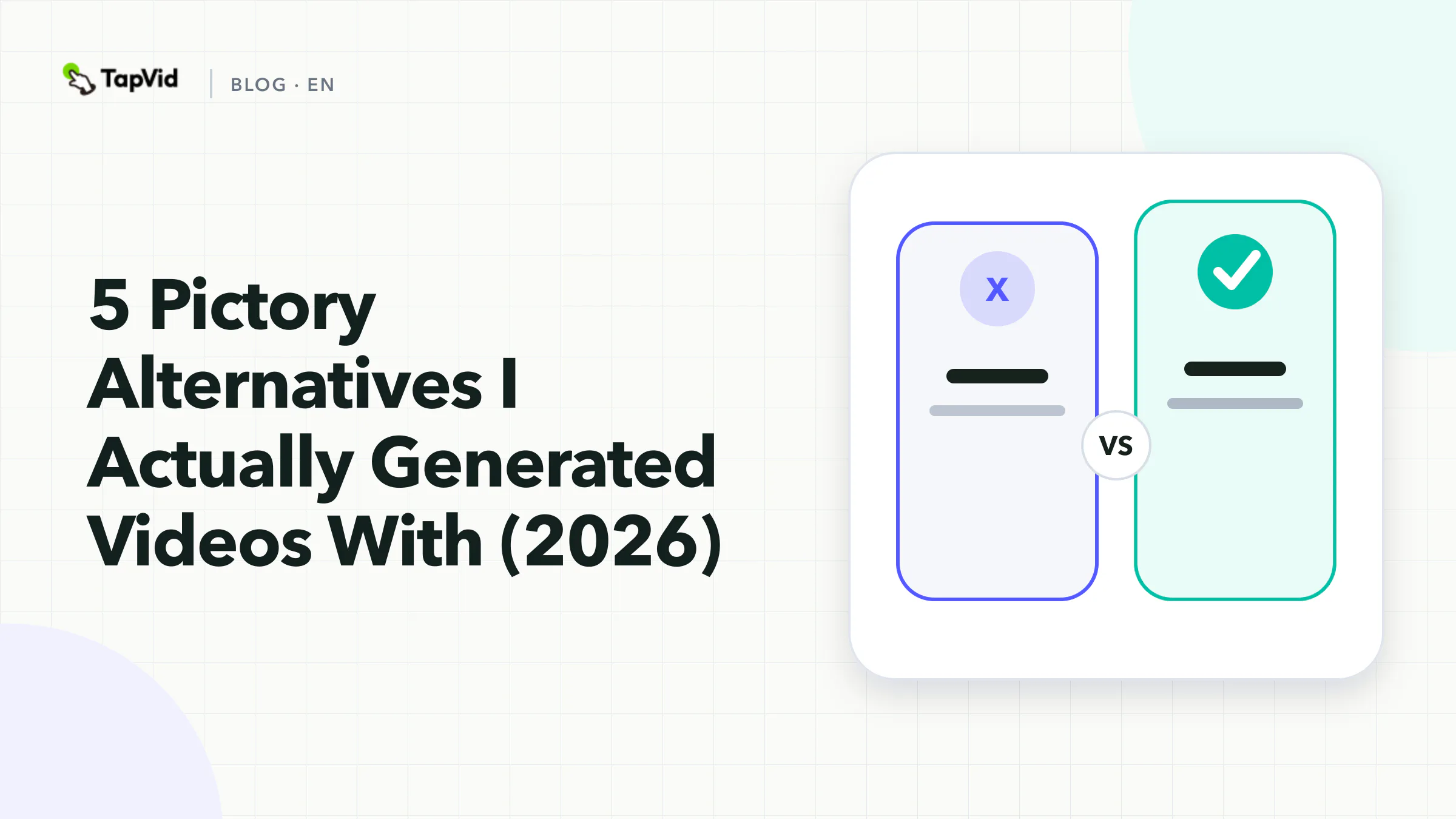 Five Pictory alternatives compared with completed generation tests