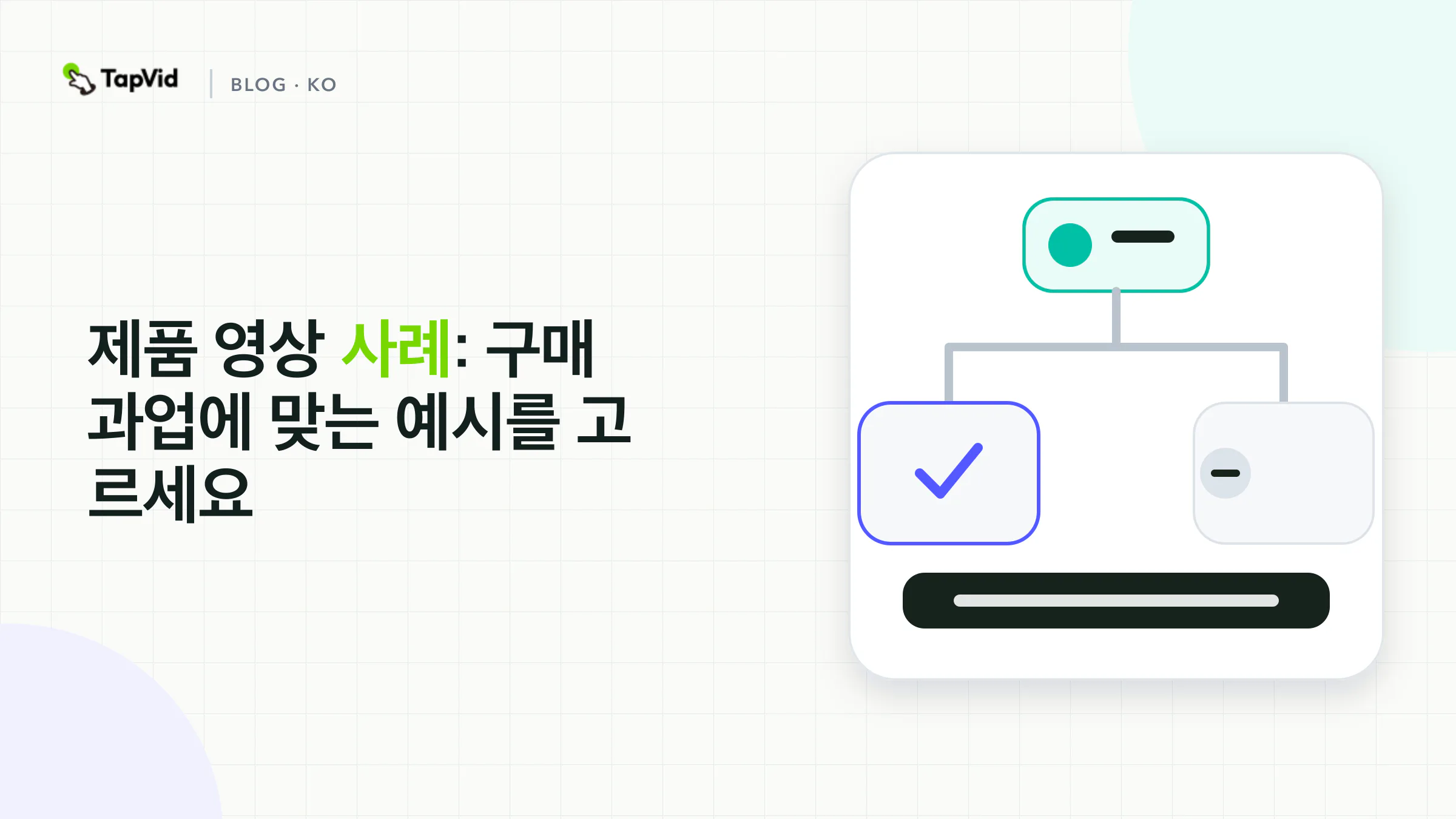제품 영상 사례를 외관 확인, 작동 원리, 사용 맥락, 출시 중 하나에 맞추세요.