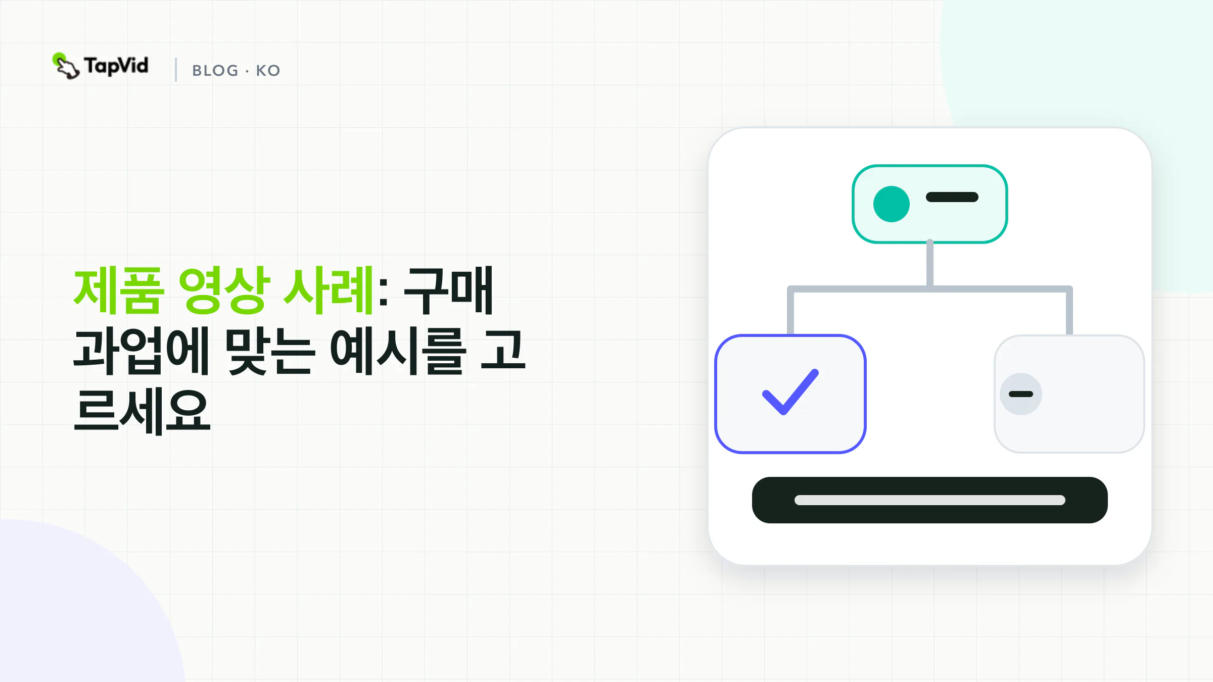 제품 영상 사례를 외관 확인, 작동 원리, 사용 맥락, 출시 중 하나에 맞추세요.