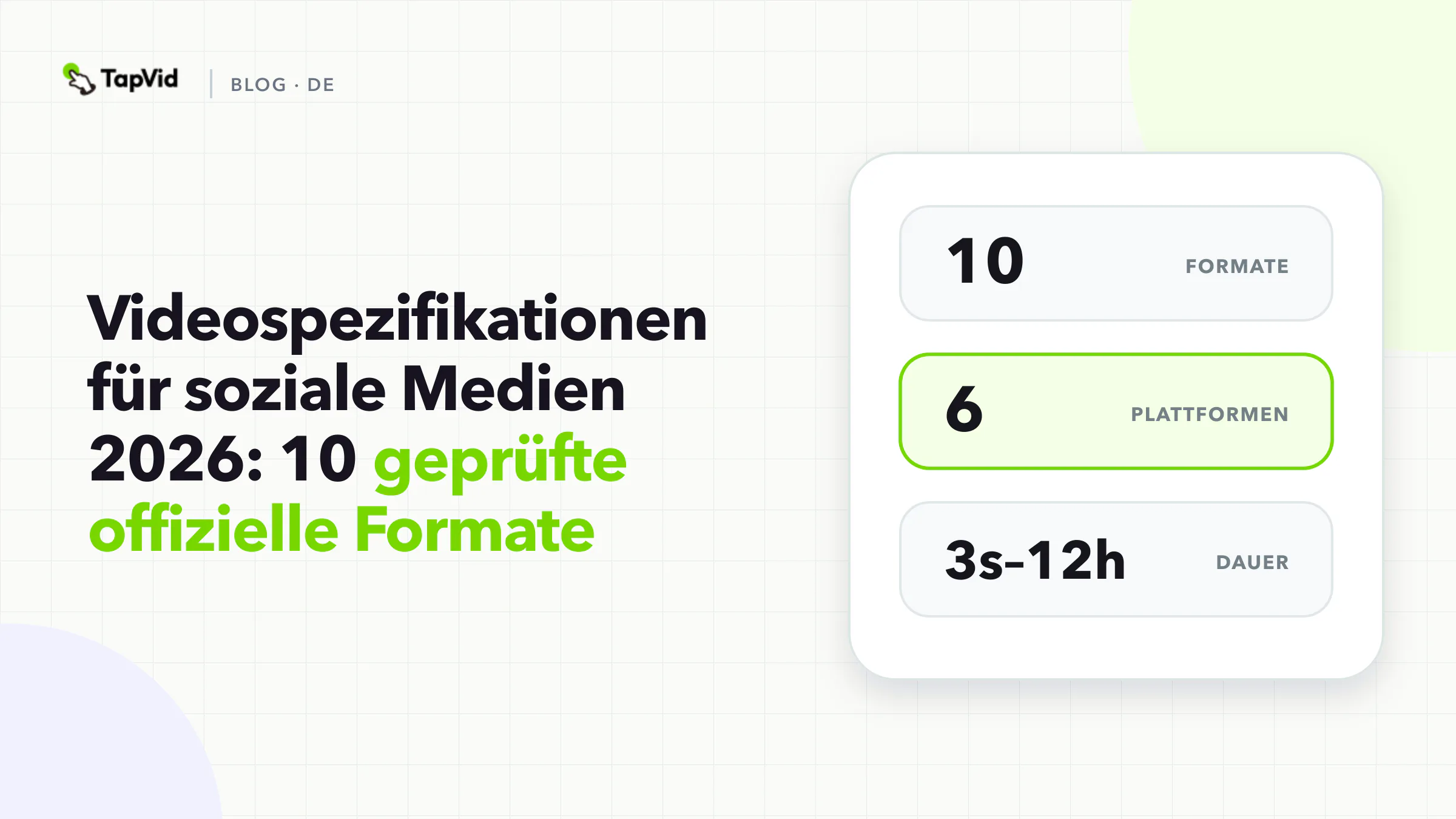 Videospezifikationen für soziale Medien 2026: 10 offizielle Formate Geprüftes Forschungscover