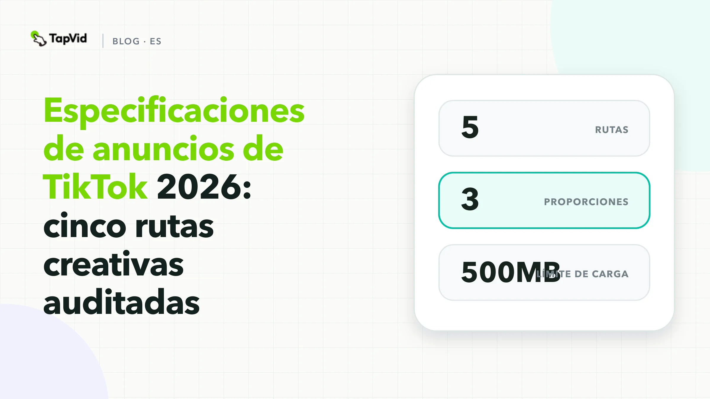 Especificaciones de anuncios de TikTok 2026: cinco rutas creativas Portada de investigación auditada
