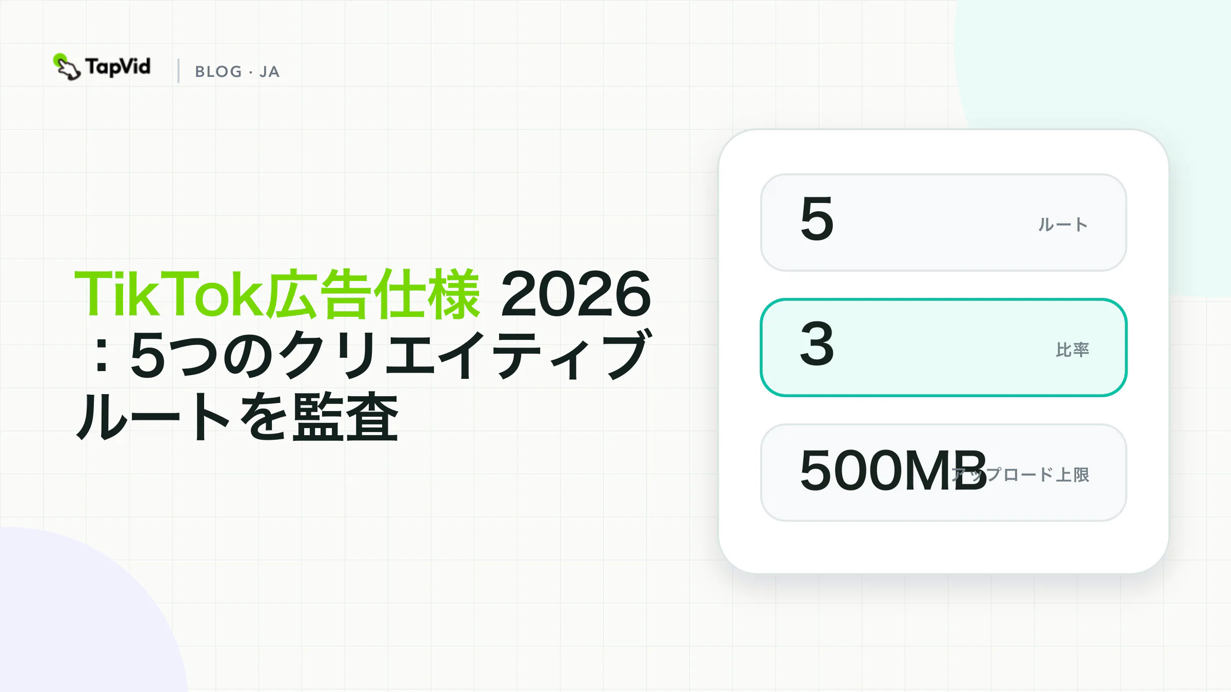 TikTok Ad Specs 2026: 5 つのクリエイティブ ルートの監査済み調査の表紙