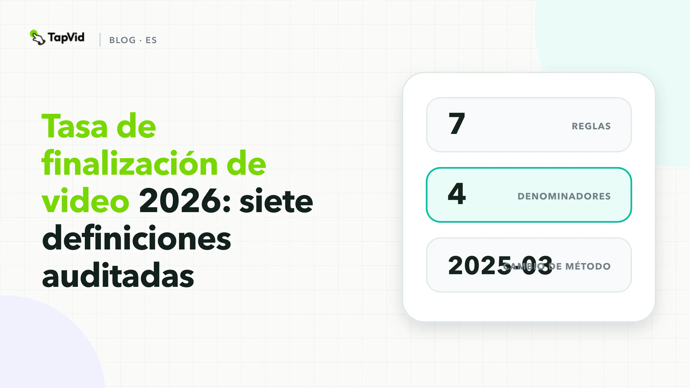 Tasa de finalización de vídeos en 2026: siete definiciones Cobertura de investigación auditada