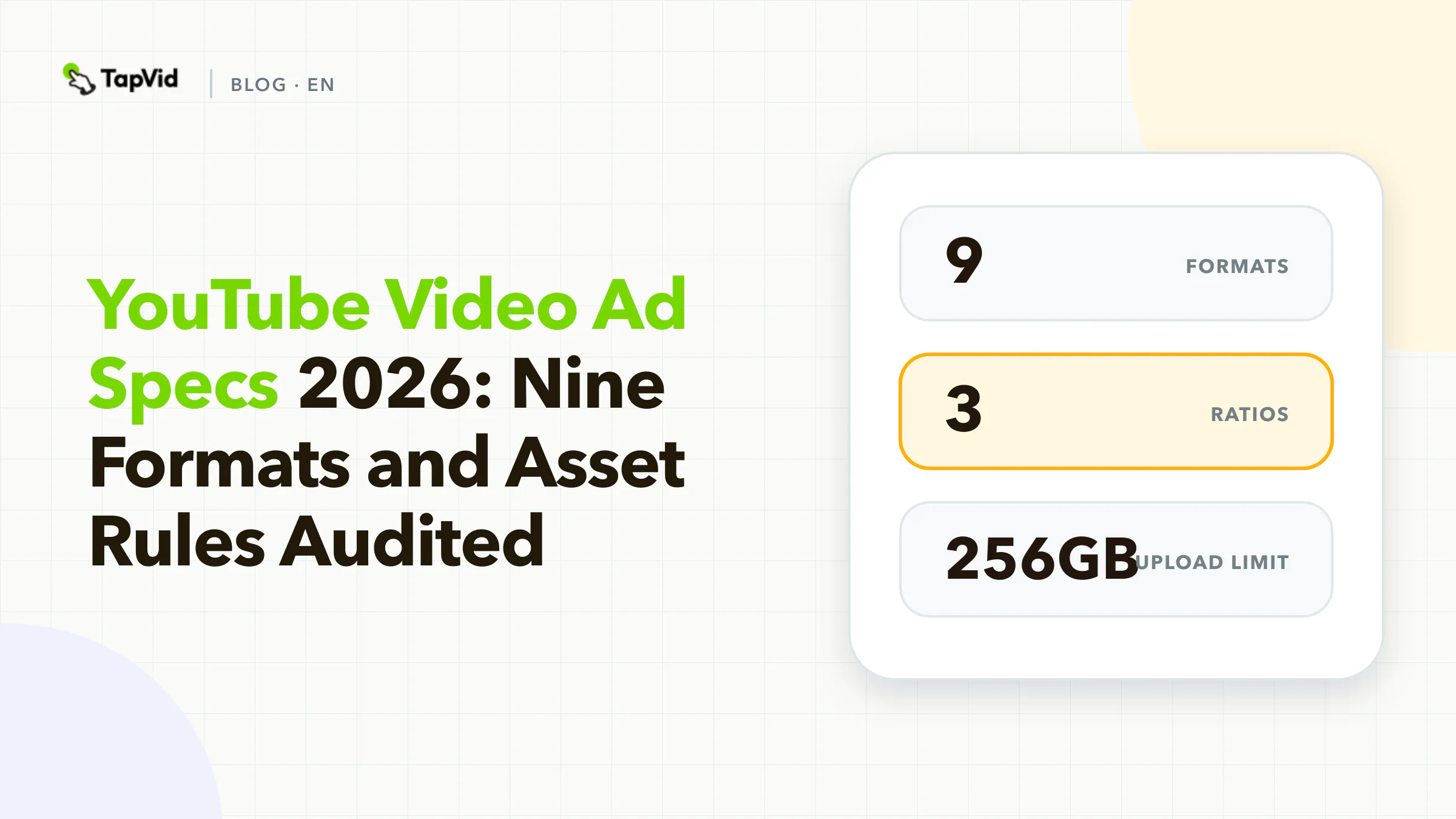 YouTube Video Ad Specs 2026: Nine Formats and Asset Rules Audited research cover