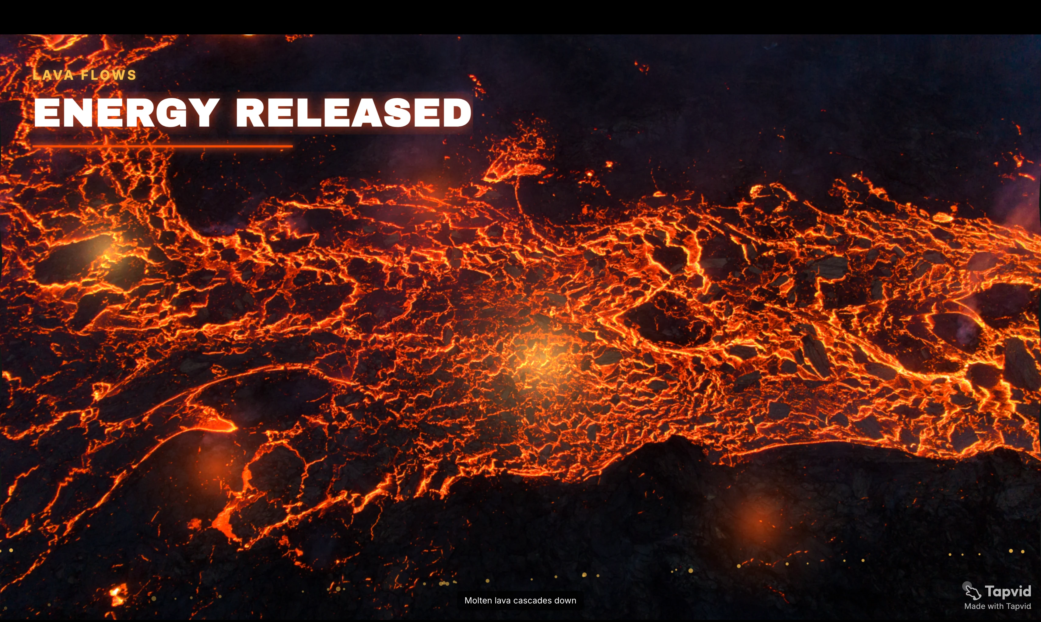 A TapVid frame of lava flowing across the ground
