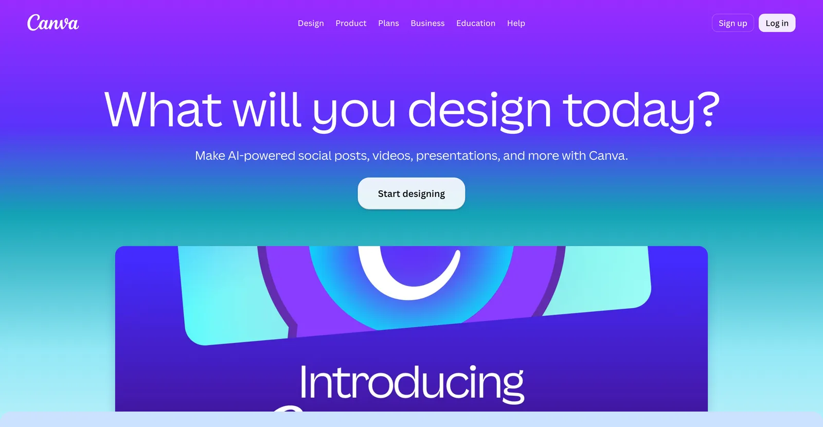 Canvaのホームページ