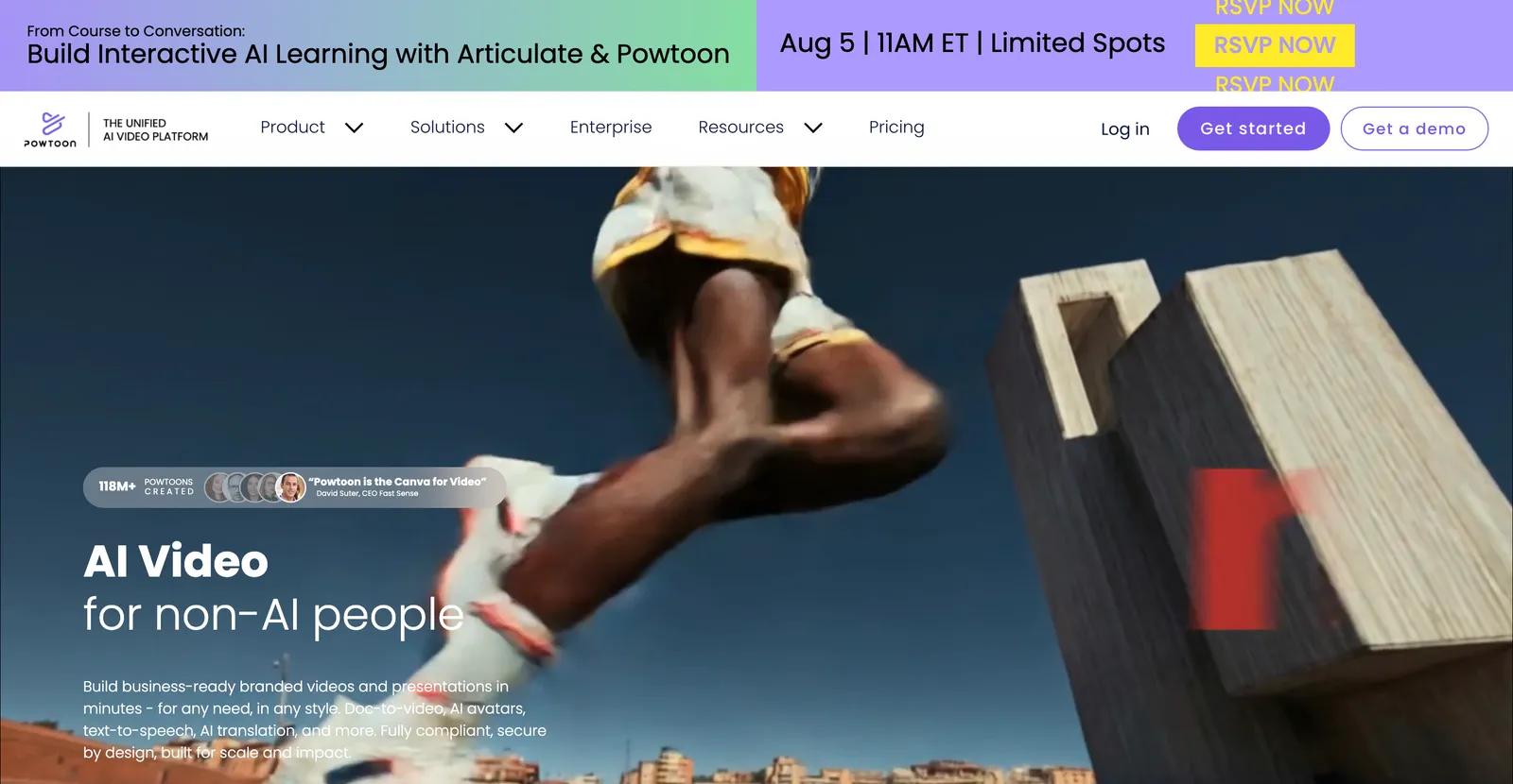 The Powtoon homepage