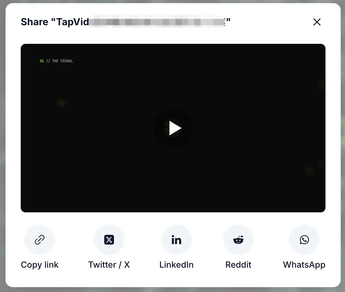 Posting a product demo video to Twitter, LinkedIn, Reddit, and WhatsApp with one click
