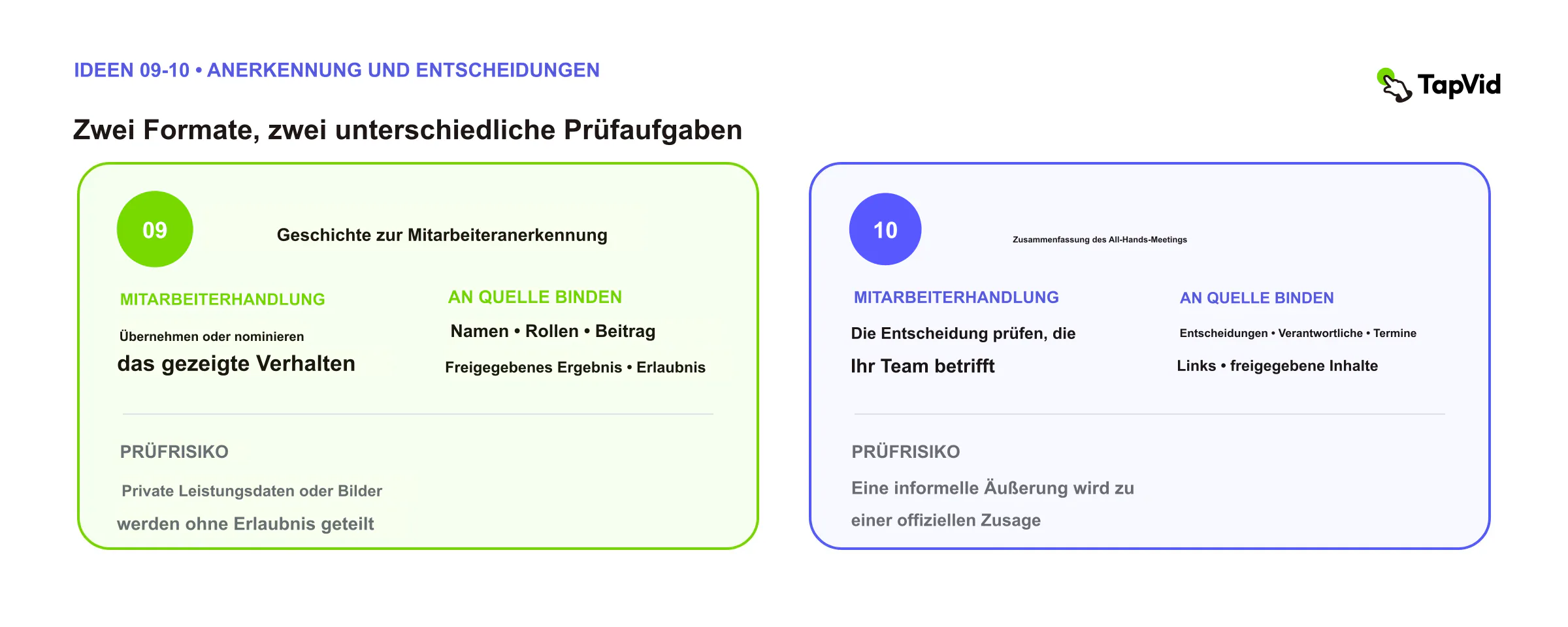 Mitarbeiteranerkennung und All-Hands-Zusammenfassung: Handlung, gesperrte Quelle und Prüfungsrisiko