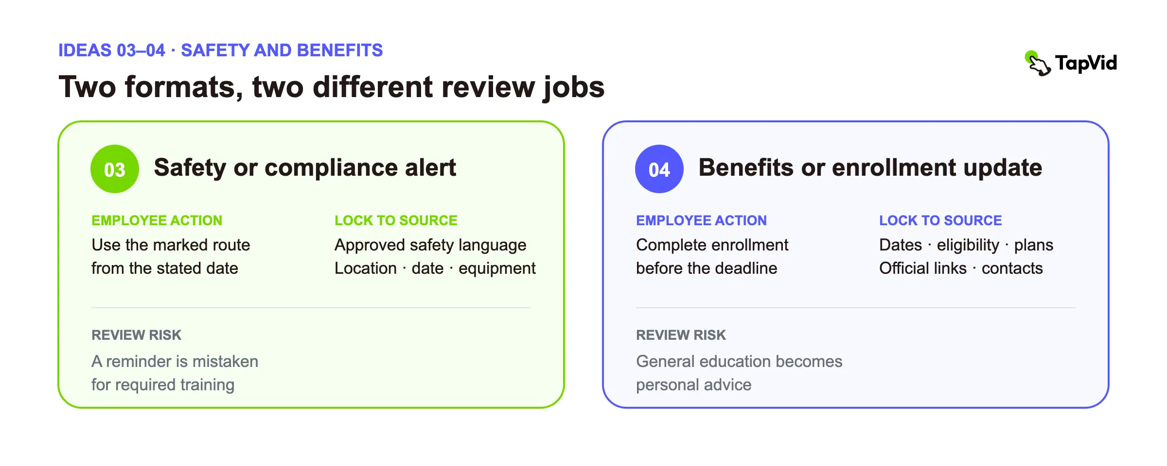 Safety alert and benefits update: action, locked source, and review risk