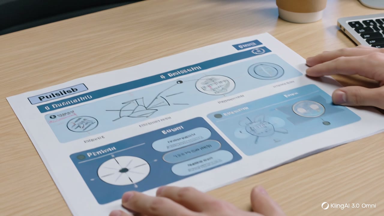 Kling VIDEO 3.0 Omni result showing the three-scene explainer sequence and watermark