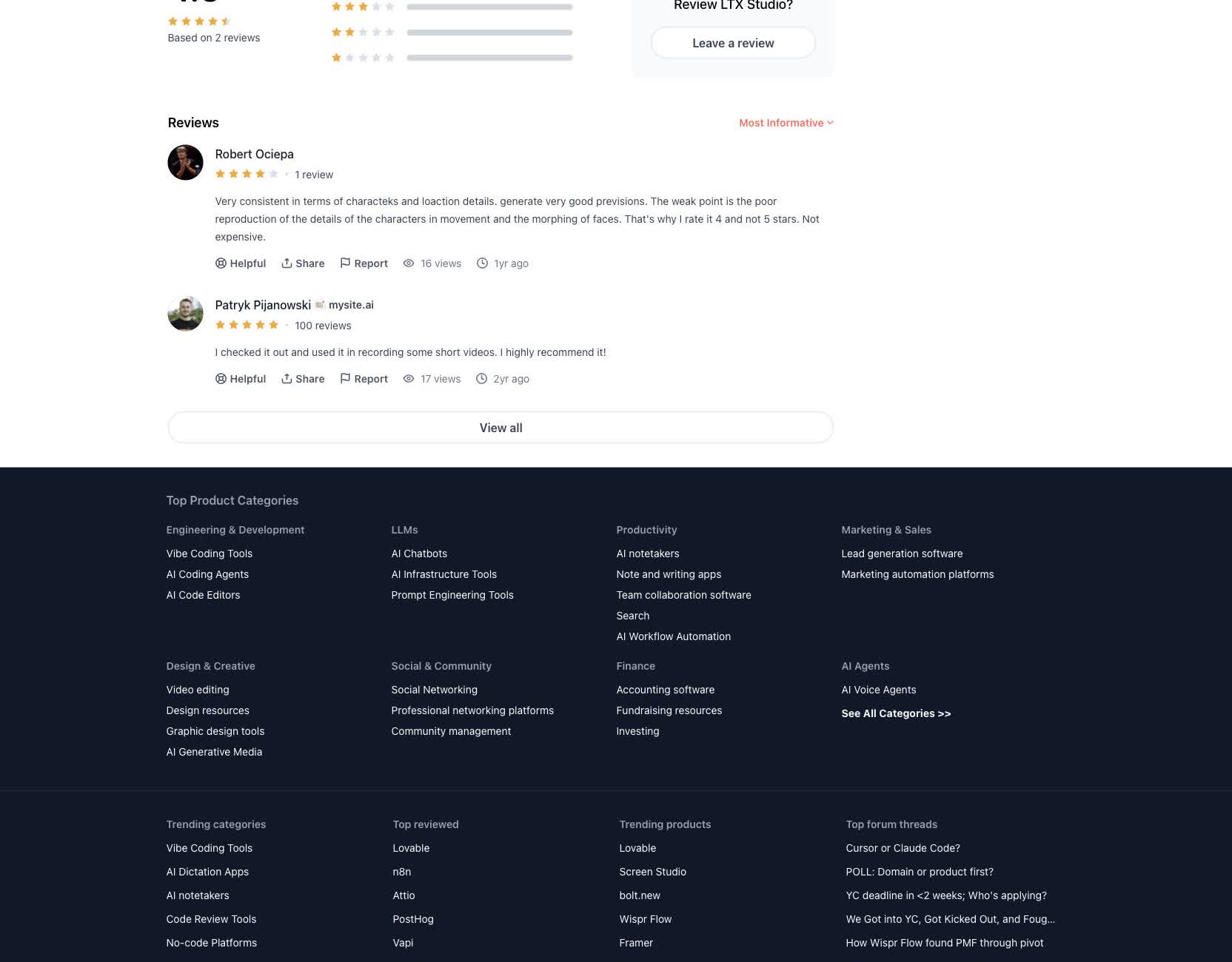 Review evidence: LTX Studio Review 2026: Great Workspace, Weak Prompt Match original Product Hunt user review