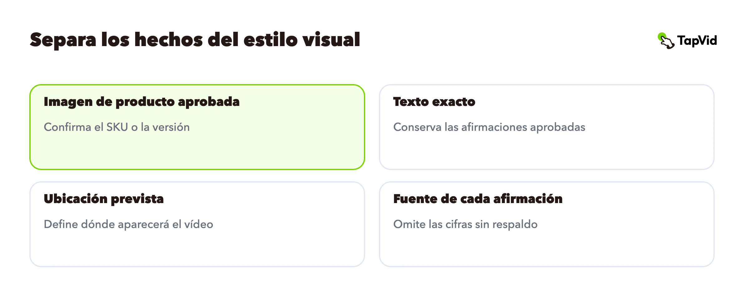 Separa los hechos del estilo visual