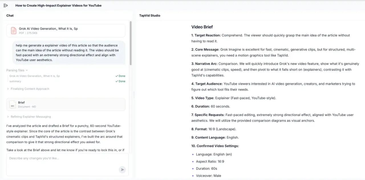 TapVid explainer brief generated from an uploaded article PDF