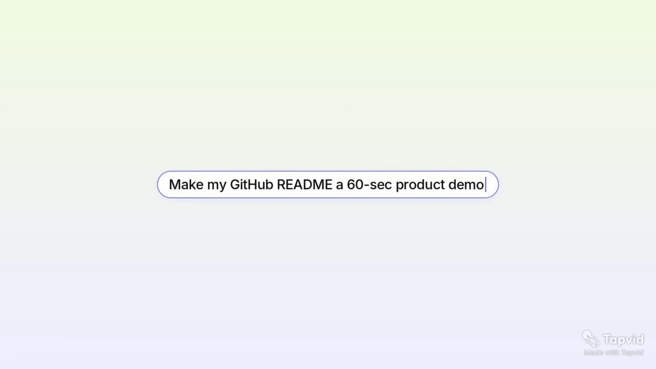 Evidence: the same launch case turns a README input into a product-demo brief