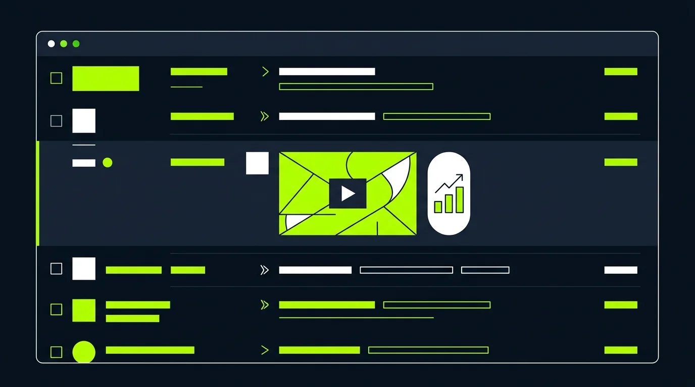 Newsletter email with a custom video thumbnail driving click-through
