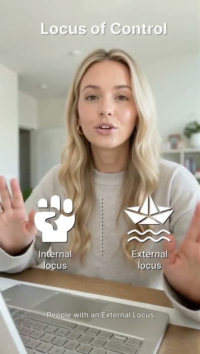 Vertical talking-head lesson comparing internal and external locus of control